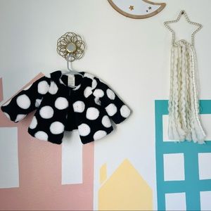 First impressions polka dot baby fur coat (size: 12months)